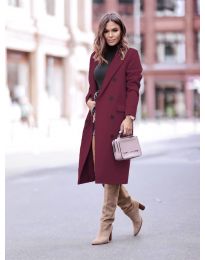 Woman coat - kod 5429 - bordeaux