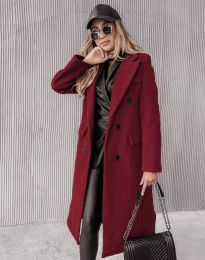 Woman coat - kod 5409 - bordeaux