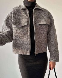 Woman coat - kod 14455 - 1 - gray