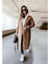 Woman coat - kod 5971 - cappuccino